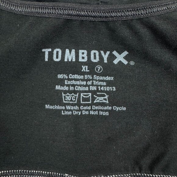 TomboyX Scoop Neck Unlined Bralette XL Black Logo Adjustable Convertible Straps - Picture 5 of 7
